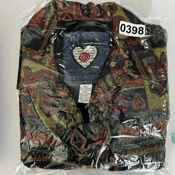 Chicos L Vintage 90s Shacket Embroidered Anniversary Collection Tapestry Beaded - Picture 16 of 16